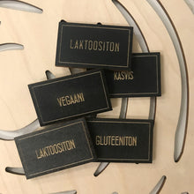 Katso kuvagalleriassa, ruokavaliokyltit, gluteeniton, laktoositon, kasvis, erikoisruokavaliokyltit