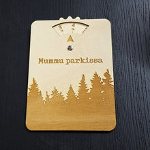 Katso kuvagalleriassa, Puinen parkkikiekko
