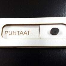 Katso kuvagalleriassa, Puhtaat-likaiset -kyltti
